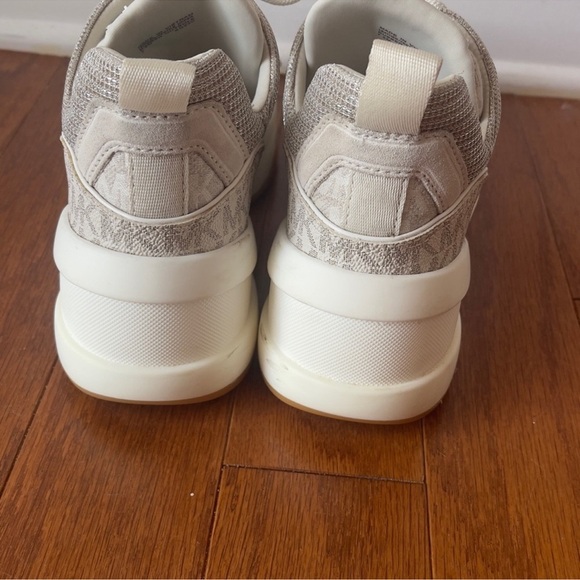 Michael Kors Olympia Chunky Sneakers – Logo Jacquard & Glitter Mesh SIZE 7.5 - Picture 2 of 8